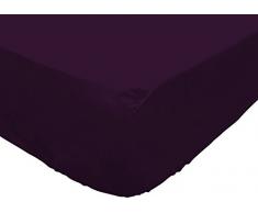 AtmosphÃ¨re 614218 Atmo Drap Housse Uni Poly Coton Violet 200 x 160 cm