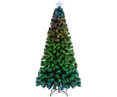 WeRChristmas Sapin de Noël en Fibre Optique à Changement de Couleur avec contrôleur, Multicolore, 6 ft/1.8m