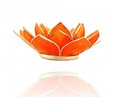 Trimontium tl12002s Photophore en Forme de dreiblÃ¤ttrigen Lotus Capiz Coque, Objet DiamÃ¨tre 14Â cmÂ âÂ Orange