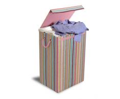 Minky Ã Rayures Panier Ã Linge, Tissu, Multicolore, 40Â x 30Â x 60Â cm