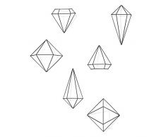UMBRA Prisma Wall Decor. Jeu de 3 mobiles géométriques Prisma à suspendres pour décor mural. En métal noir. 3 différentes tailles, entre 15 et 31cm de long chacun.