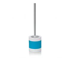 Kela 22568 Laletta Set de Porte -Brosse WC CÃ©ramique Blanc/Turquoise 14,5 x 14,5 x 32,5 cm