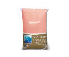 Nuit des Vosges 2103533 Cotoval Drap Housse Uni Coton Rose 160 x 200 cm