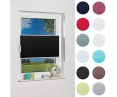 Khome - Store plissé à Fixer, Polyester, Anthracite, 65 x 130 cm