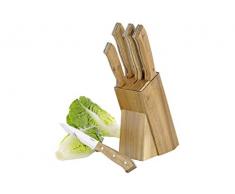 Esmeyer 291â583 Set de Couteaux 5 pièces Phoenix, épaisseur de la Lameâ¯: 1.8/1,5 mm avec poignée genieteten Coupelles en Bois dacacia élégant, en Acier Inoxydable, Marron