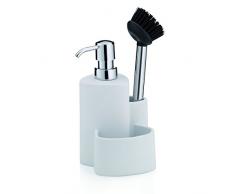 Kela 12080 Distributeur à Savon Multi Usages pour Evier, Céramique, 350 ml, Purana Blanc