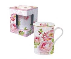 Easy Life 329FLDA COFFRET 1 MUG 25CL EN BONE CHINA FLORAL DAMASK, 0.25 liters, Multicouleur