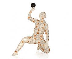 Arte Dal Mondo TT003A Geometrio Sculpture figurative Moderne en rÃ©sine dÃ©corÃ©e Ã la Main, Multicolor, 39x32x20,5 cm