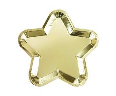 Talking Tables Etoile Or Assiette Plate | Parfait pour Baby Shower, Noël, Réveillon, Nouvel an, Hanukkah, Eid, Anniversaire et Graduation | Carton, Multicolore