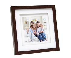 Deknudt Frames S65KQ1 Cadre Photo Double Passe-Partout Bois Brun 13 x 13 cm