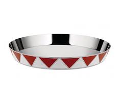 Alessi Mw56 Circus Plateau Rond en Acier Inoxydable 18/10 avec Bord Décoré
