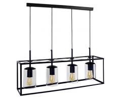 Tosel 21074 Lustre 4 Lumières, Bois, E27, 40 W, Marron, 80 x 90 cm