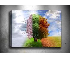 Bonamaison Peinture sur toile, multicolore, 70 x 100 cm - Conçu et fabriqué en Turquie