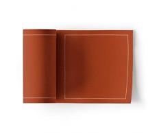 MY DRAP MYDRAP SA11/909-2 Table 11x11cm-Idéale pour fête, Cocktail, apéritif, Dessous de Verre-Rouleau de 50 Serviettes-Terracotta, Coton, 5 cm