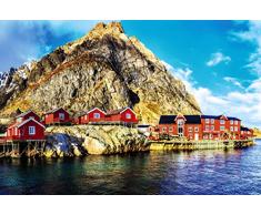 Papier Peint poster panoramique NORVEGE LOFOTEN 4 x 2,70 m | Déco et photo murale XXL Qualité HD Scenolia