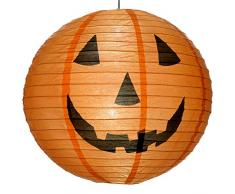 WeRHalloween prÃ©-illuminÃ© 40 cm-GÃ©ant Pumpkin Lanterne avec 6 Lampes LED Blanc DÃ©coration Halloween, Orange