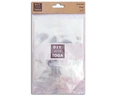 D.I.Y with Toga EMB008 Lot de 12 Sachets Ã fond plat Plastique Transparent 12 x 15 x 6 cm