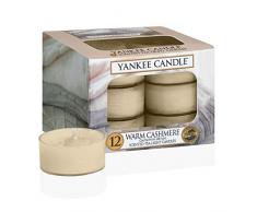 Yankee Candle Bougies Chauffe-Plat, Cachemire délicat, Lot de 12