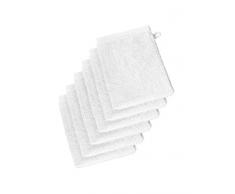 De Witte Lietaer 201445 Wellness Lot de 6 Gants de Toilette Coton Blanc 15 x 22 cm