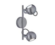 Reality Leuchten R80052007 Plafonnier, MÃ©tal, Balken 2-flammig Nickel Matt