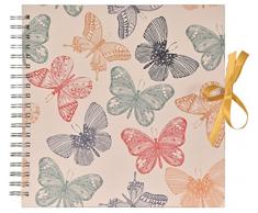 Innova Q1607125 Album Photo Traditionnel à Spirale, 50 Pages 25x25 cm Papillons, Carton, Vert, Gris, Rouge, Jaune, Naturel, 24 x 25,5 x 1,5 cm