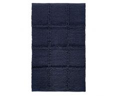 iDesign Grid tapis de bain doux, sortie de douche rectangulaire en coton, bleu marine