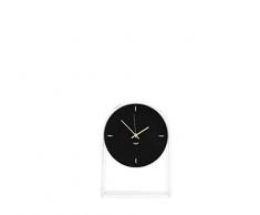 Kartell Air du Temps Horloge de Table en Plastique, Plastique, Kristallklar/Schwarz, 21.5 x 8 x 30 cm
