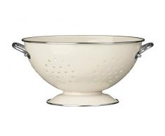 Premier Housewares Passoire rétro en émail Crème 13 x 23 x 23 cm