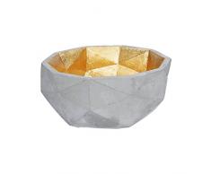 PORCELLANA Millelati Polygonal Bol, Porcelaine, Doré, 0.1 x 0.1 x 0.1 cm