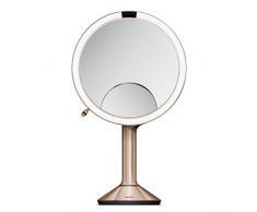 Simple Human Trio Miroir capteur 20 cm en Acier Inoxydable Or Rose Rechargeable 20 cm