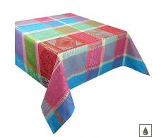 Garnier-Thiebaut MILLE WAX Nappe enduite ronde, coton, Cocktail, diam. 175 cm