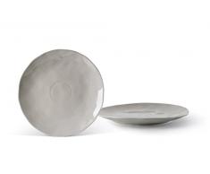 Fill Sauge Set de 4Â PiÃ¨ces Assiettes en grÃ¨s, cÃ©ramique, Quartz, 25Â x 25Â x 2,5Â cm