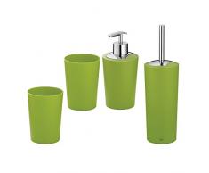 Kela Set de Salle de Bain Marta, 4 Pièces, 1 Distributeur à savon - 2 Gobelets - 1 Brosse WC, Plastique 390216, Vert