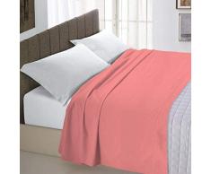 Italian Bed Linen Max Color Drap supérieur en Coleur Unie, Corail, Single