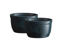 Emile Henry Eh974009 Le N°9 Set de 2 Ramequins Céramique Bleu Feu Doux 9 X 9 X 5,5 cm