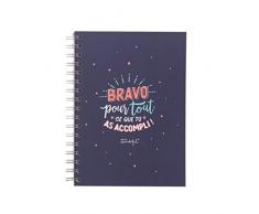 Mr Wonderful WOA09706FR Cahier A5 - Bravo pour Tout ce Que tu as accompli !, Multicolore, Unique