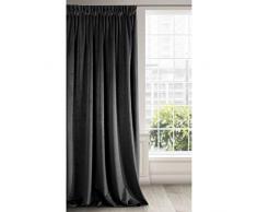 Eurofirany Rideau en Velours, Tissu, Noir, 140 x 270 cm