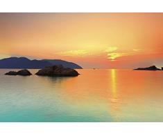 Tapisserie poster panoramique ORANGE MOOD 4 x 2,70 m | Déco et photo murale XXL Qualité HD Scenolia