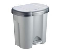 Rotho F707601 Poubelle en PPL avec Collection Différenciée, Gris, 2 x 10l
