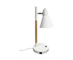ZONS Sweden Lampe à Poser Ã18xH46cm 3 Couleurs avec Prise USB Blanc
