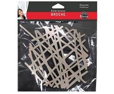 douceur dintérieur embrasse broche (0) 17cm metal peint pharos taupe