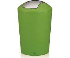 kela 22771 Poubelle cosmétique Marta 5L en Plastique Vert, 15 x 15 x 21 cm