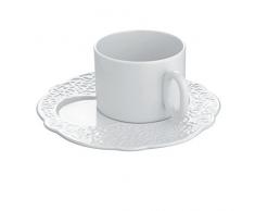 Alessi Mw01/94 Dressed Assiette à Déjeuner en Porcelaine Blanche avec Décoration en Relief, Set de 4 Pièces