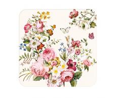 JD Diffusion 952BLOC Rigides Blooming Set de 6 Dessous de Verre Multicolore