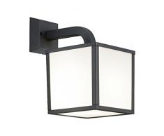 TRIO, Applique, Cubango incl. 1 x LED,E27,6,0 Watt,3000K,470 Lm. Plastique, Blanc, Corps: Fonte daluminium, Anthracite L:18,0cm, H:28,0cm, P:27,0cm IP54,Montage au mur