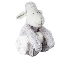 Atmosphera Plaid avec Peluche Mouton Gris Clair