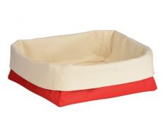 Premier Housewares 1901103 Panier à Pain en Polyester/Coton Crème/Rouge