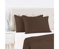 AmazonBasics Taie dâoreiller en satin - 40 x 80 cm x 2, Marron