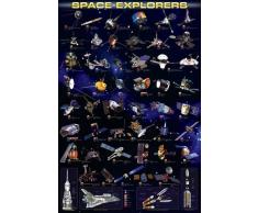 Empire Merchandising GmbH Poster éducatif Space Explorers thème vaisseaux spatiaux avec Cadre (français Non Garanti)