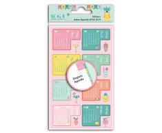 Toga Autocollant Onglets Agenda 2018 2019, Autre, Multicolore, 10 x 19 x 0.1 cm STR105